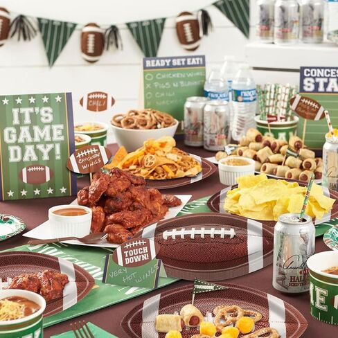 Football Party Supplies Kit 80 Pcs, Includes Dinner Plates, Dessert Plates for Football Fans Birthday Party Football Game Day Tailgate Party Decorations in Kuwait