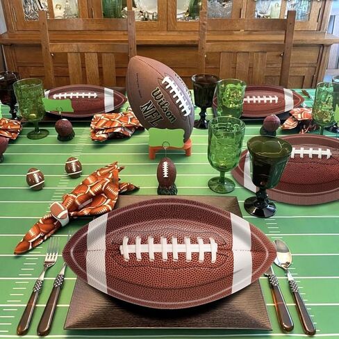 Football Party Supplies Kit 80 Pcs, Includes Dinner Plates, Dessert Plates for Football Fans Birthday Party Football Game Day Tailgate Party Decorations in Kuwait
