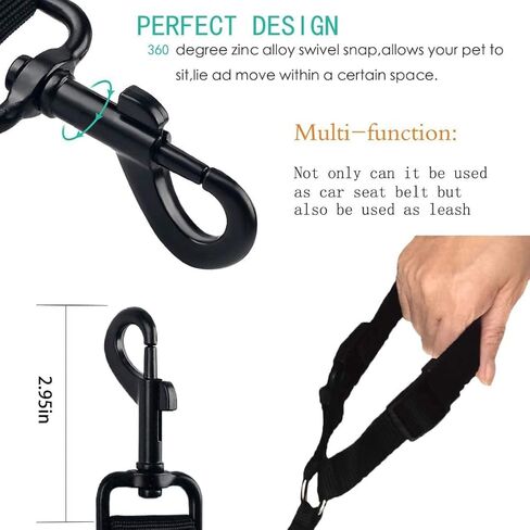 Dog Cat Safety Seather Belt Belt Carrest Headrest Headrest Restable Nylon Fabric قيود الكلاب على مسار أحزمة مقعد السيارة (الأزرق ، بدون بنجي-1PC المرن) in Kuwait