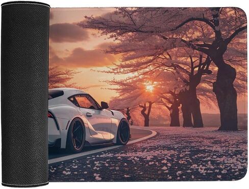 وسادة الماوس للسيارة مع حواف مخيط ، أزهار الكرز JDM Desk Mat Cool Sunset Desk Pad Pad Computer Accessories ألعاب Decord Decor in Kuwait
