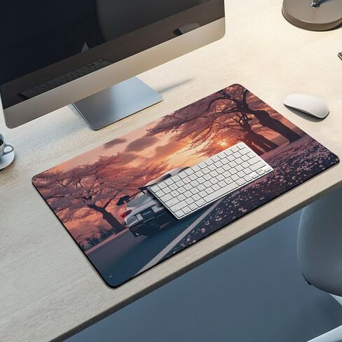 وسادة الماوس للسيارة مع حواف مخيط ، أزهار الكرز JDM Desk Mat Cool Sunset Desk Pad Pad Computer Accessories ألعاب Decord Decor in Kuwait