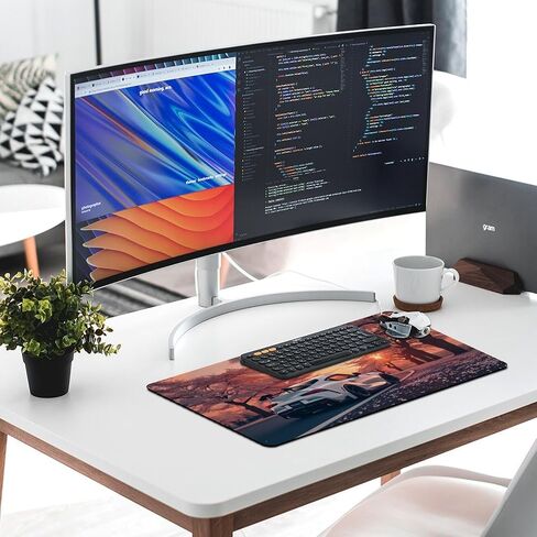 وسادة الماوس للسيارة مع حواف مخيط ، أزهار الكرز JDM Desk Mat Cool Sunset Desk Pad Pad Computer Accessories ألعاب Decord Decor in Kuwait