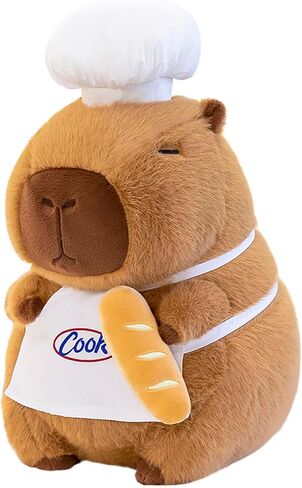 Ditucu Cute Capybara Plush with Cooking Chef Hat Bread Capibara Stuffed Animal Soft Plushies Toys Hugging Gifts for Kids Brown 13.7 inch in Saudi Arabia