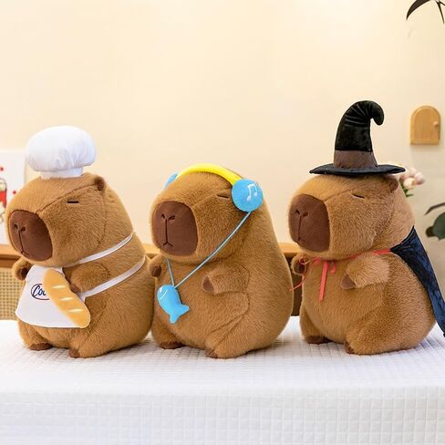 Ditucu Cute Capybara Plush with Cooking Chef Hat Bread Capibara Stuffed Animal Soft Plushies Toys Hugging Gifts for Kids Brown 13.7 inch in Saudi Arabia