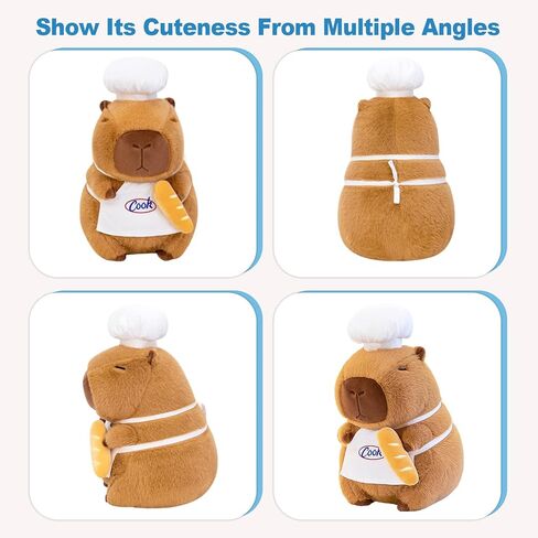ditucu لطيف capybara أفخم مع طهي الطهاة قبعة الخبز capibara محشو حيوانات ألعاب ألعاب تعانق للأطفال بني بني 13.7 بوصة in Kuwait