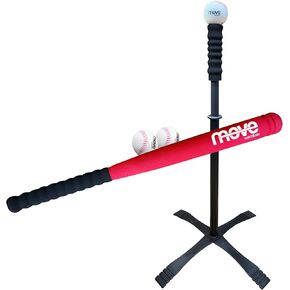 Move: Kids Tee-Ball Set-لعبة البيسبول المحمولة ، والكرات الرغوية و 3 كرات مبطنة ، ومجموعة T-Stand ، ومجموعة رياضية ، والتدريب ، والأعمار 4+