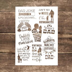 DIY Decorative Dad Stencil Template for Painting on Canvas Wood Furniture Craft Paper (A4 Size)