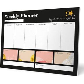 ERIK - GLITTER A3 DESK PAD مع تقويم يومي وأسبوعي وشهري ، مخطط سطح المكتب ، لوحة ملاحظة سطح المكتب ، 54 صفائح غير مؤرخة ، 11.7 × 16.5 بوصة ، للقيام بها
