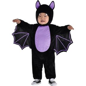 Haloumoning Kids Bat Halloween Costume Boys Girls Cute Animal Costume for Toddler Fuzzy Warm Fall Winter Clothes 1-10 Years