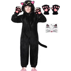 زي Resiwai Black Cat Costume Assenie Assume Assume For Kids