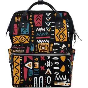 ALAZA African Ethinic Geometric Print Laptop Backpack Anti Theft Purse Backpack for Women Men,15.6 inch Doctor Bag College Backpacks Travel Casual Daypack