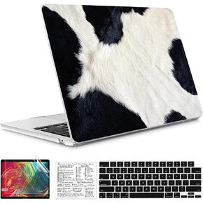 Compatible with MacBook Air 13.6 inch Case 2022-2024 Release A2681 M2 A3113 M3 Chip Plastic Laptop Hard Shell w/Mac OS Keyboard Sticker & Keyboard Cover (Cow Hair)