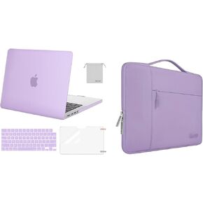 MOSISO Compatible with MacBook Pro 14 inch Case 2024 2023 2022 2021 Release M3 A2918 A2992 M2 A2779 M1 A2442 Pro Max,Plastic Hard Shell&Keyboard Cover&Screen Protector&Storage Bag&Polyester Bag,Purple