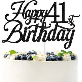 Black Glitter Happy 33rd Birthday Cake Topper, Cheers to 33 Years/Level 33 Unlocked/33 Years Loved & Blessed, Funny 33rd Birthday Party Decorations Supplies
