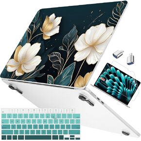 Mektron Case Compatible with MacBook Air 15.3 inch Printed Cover 2024/2023 M3 A3114 M2 A2941, [Same as Bare MacBook] Protective Hard Shell with Fold Kickstand, Floral C152