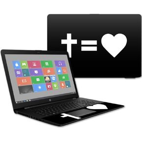 MightySkins Skin Compatible with HP 17t Laptop 17.3" (2017) - Cross Equals Love | Protective, Durable, and Unique Vinyl Decal wrap Cover | Easy to Apply, Remove, and Change Styles | Made in The USA