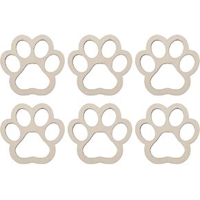 Janou 6pcs Big Paw على شكل مخلبات خشبية الكلب Cat Claws Claws غير مكتملة الخشب Pet Paw Wood Diy حجارة الزخارف الزخارف ، 5.9x5.5 في