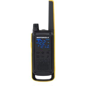 Motorola Solutions، Portable FRS، T470، Talkabout، أجهزة راديو ثنائية الاتجاه، الاستعداد للطوارئ، قابلة لإعادة الشحن، 22 قناة، 35 ميل، أسود مع أصفر، عبوتان in Kuwait