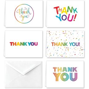 Paper Frenzy School Thank You Note Cards and White Envelopes - 25 pack