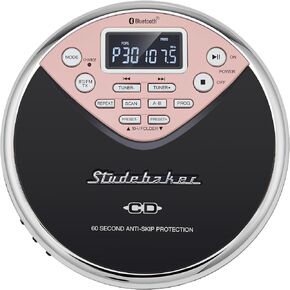 Studebaker SB3706 Personal Bluetooth MP3 Player W/Digital FM Radio ، جهاز إرسال FM وبطارية قابلة لإعادة الشحن (بالأبيض والأسود) in Kuwait