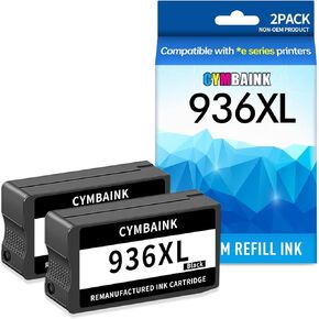 936XL Compatible Ink Cartridge Replacement for 936 forOfficejet Pro 9110b 9122e 9125e 9128e 9130b 9135e 9730e Printer,Black-2 Pack