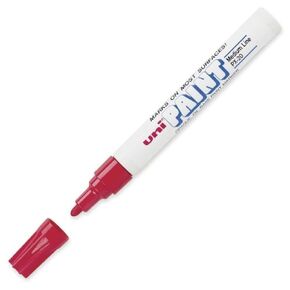 علامة الطلاء Uni-Paint PX-20 المستندة إلى الزيت ، نقطة متوسطة ، أحمر ، عمل واحد