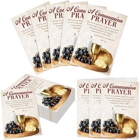 Fullhawl 100 Pcs First Communion Church Bulletins Bulk Paper a Communion Prayer Church Bulletins Bible School Study Supplies, Jesus Christ Came into the World to Save Sinners