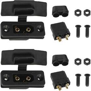 Emagtech 2 Pairs XT90E XT90E-M قابس تصاعد تيار مرتفع مع غطاء مطاطي XT90 2 دبوس براية عكسية قطبية متوافقة مع RC الطائرات بدون طيار