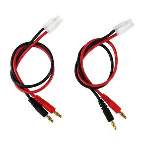 2pcs Compatible with Tamiya Connector Plug to 4mm Banana Plugs Balance Charge Lead Cable 14awg 11.8in 30cm for RC Lipo Battery(Pack of 2)