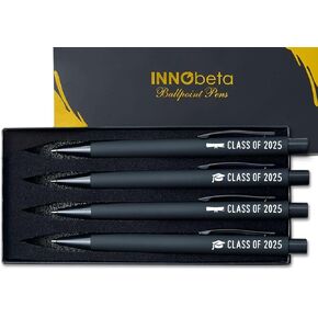 فئة Innobeta لعام 2025 ، مجموعة قلم التخرج من 4 ، قلم ملهم مضحك ، أدوات المكاتب للتخرج - أسود