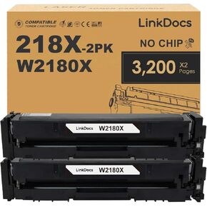 218X استبدال خرطوشة الحبر الأسود لـ HP 218x W2180X 218A W2180A للاستخدام في HP Color LaserJet Pro 3201DW MFP 3301FDW 3301SDW 3301CDW Printer (NO Chip ، 2-pack)