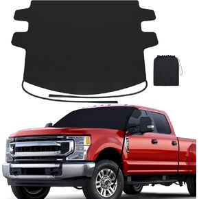 REEVAA Windshield Cover for Ice & Snow [Full Coverage, Quick & Easy] All-Weather Protection Frost Guard Car Snow Cover Winter Accessories - Fits Full-Size SUVs, Large Trucks, MPV - XL (70''x54'')