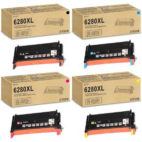 Remanufactured High Yield 6280 Toner Cartridge Replacement for Xerox Phaser 6280 6280N 6280DN Printer.106R01392 106R01393 106R01394 106R01395