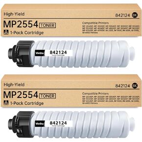 MP2554 MP3554 842124 Black Toner Cartridge 2 Pack Replacement for Ricoh Lanier Savin MP 2554 MP2555 MP3054 MP3055 MP3555 MP4054 MP4055 MP5054 MP5055 MP6054 IM2500 IM3500 IM4000 IM5000 Printer Ink