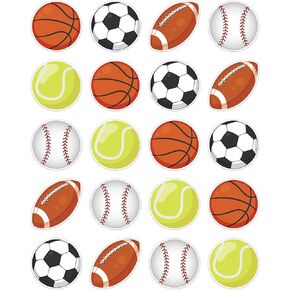 600 PCS Sport Balls ملصقات للأطفال ، كرة القدم لكرة السلة لكرة السلة لكرة القدم ملصقات التنس للحرف اليدوية ، ملصقات رياضية لمكافآت المعلمين في الفصل الدراسي الأظرف.