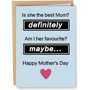 Funny First Mothers Day Card for New Mom Wife Best Friend Bestie Sister Aunt Niece, Humorous Happy 1st Mother's Day Card Gift from Husband Baby, New Mom Gift in Saudi Arabia