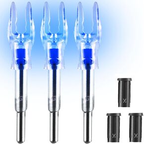 G/4.2mm Lighted Nocks for Arrows with .165".204" Inside Diameter 3PCS with X Bushings,Screwdriver Included