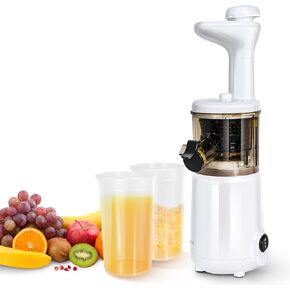 CAYNEL Compact and Portable Cold Press Juice, Masticating Slow Juicer with 1.77" Extra Wide Inlet Funnel for Fruites and Vegetables,Includes Brush, 16 oz Juice Cup, Easy to Clean,Green in Saudi Arabia