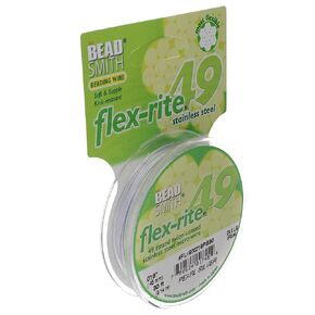 The Beadsmith Flex-Rite 49 Strand Nylon مغلف ، سلك الديكور المصنوع من الفولاذ المقاوم للصدأ ، مصنع مجوهر