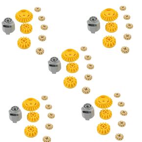 5Sets Differential Gear Set for Building Blocks Yellow and Gray Compatible with Standard Building Blocks Technic Modification Parts Parts 65414 69761 69762 6589