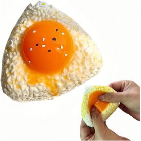 Fuqiu Super Super Taba Squishy - Squish ، Squeeze ، مثالي لتخفيف الإجهاد ، Fufu Squishy يدويًا (بيض صفار)