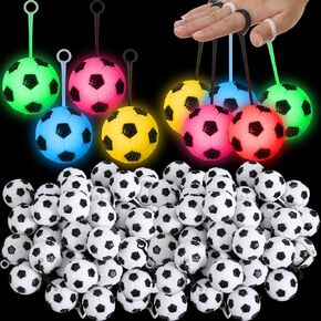 SOTIFF 36 PCS Light Up Luck Soccer Ball Bulk Bouncy LED LED Flighting Screaky Ball with Rope Rubber for Sensory Toys Carnival Girls Girls Girls Hirtpirn