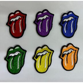 C&D Visionary Rolling Stones Mini Tongues Patch Set, Red, Orange, Yellow, Green, Blue, Purple