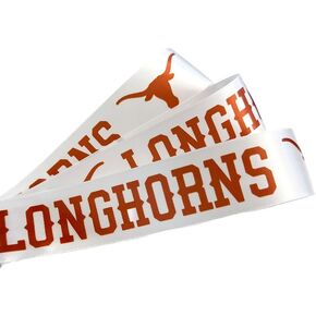 1.5" Texas Ribbon, Licensed by Offray Ribbon - Officially Licensed (White - 5 Yards (15 Feet))