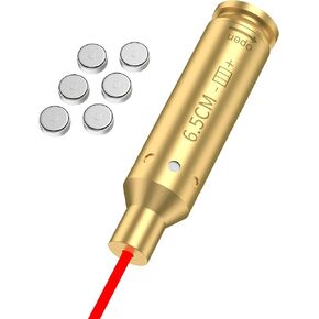 Bore Sight Cal for 6.5 Creedmoor/.350 LGND(9×43mm) /30-06 25-06 and 270 Cartridge Red Laser Zeroing Bore Sighter 6.5mm Cartridge Boresighter with Batteries