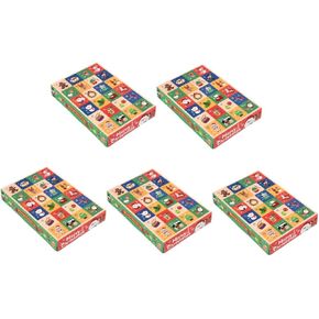 Garneck 5pcs عيد الميلاد المجيء التقويم مربع 24 يوم فارغة العد التنازلي صناديق DIY كرافت الورق المجيء المدين