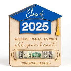 Graduation Money Holder 2025 - Unique College Graduation Gifts Ideas - Girls, Boys Graduation Gifts 2025, Bruh Money Holder for Cash, Senior College, University Graduates Presents for Students (Wood)