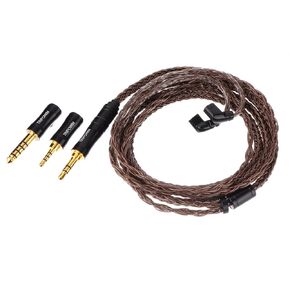 Linsoul Tripowin Amber 32AWG OFC Oxygen Free Cable HiFi IEM Cable with Interchangeable 2.5mm/3.5mm/4.4mm Plug, PVC Sleeve Replacement Cable for Audiophile(2pin 0.78mm)