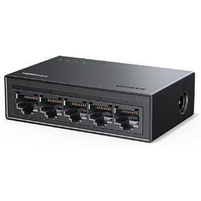 مفتاح Ethernet Ugreen ، 5 Port Gigabit Ethernet Flitter ، Plug & Play ، Wall Mount & Desktop Ethernet Hub ، غير مُدار ، مضغوط ، مع LED ، هادئ بدون مروحة ، لكابل Ethernet ، الكمبيوتر المحمول ، جهاز التوجيه ، NAS
