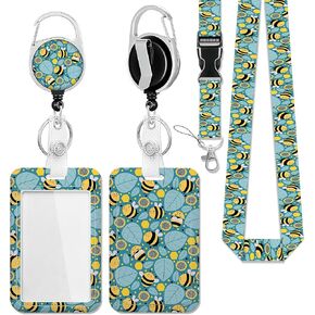 Mermaid Fish Scale Lanyards for Id Badges,ID Badge Holder and Retractable Reel Clip Lanyard with ID Card Nametag Badge Holder for Nurse Teacher
